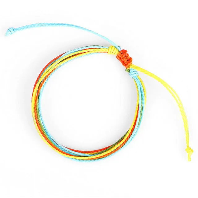 Trendy Kpop Multi Layer Colorful Weave Woven Rope Wax String Bracelets Summer Gift For Women Girls Jewelry Dropshipping
