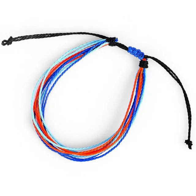 Trendy Kpop Multi Layer Colorful Weave Woven Rope Wax String Bracelets Summer Gift For Women Girls Jewelry Dropshipping