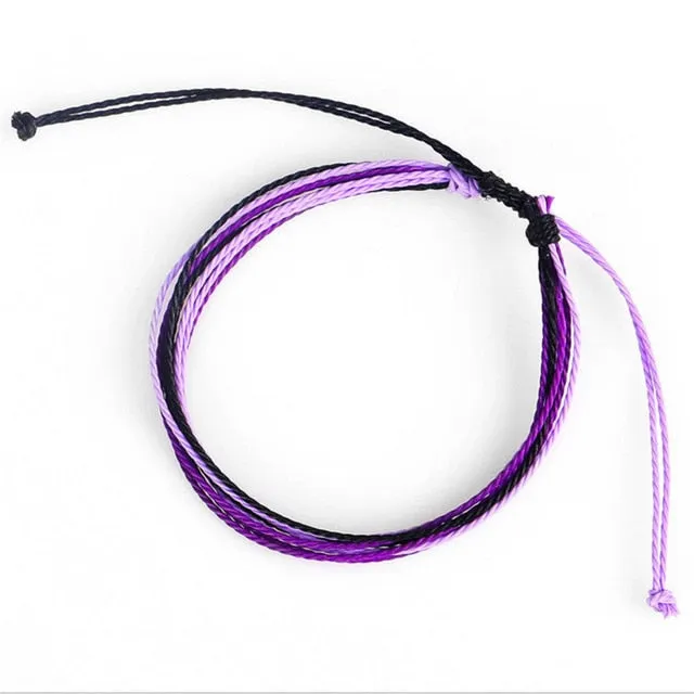 Trendy Kpop Multi Layer Colorful Weave Woven Rope Wax String Bracelets Summer Gift For Women Girls Jewelry Dropshipping