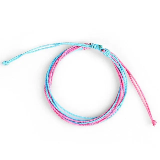 Trendy Kpop Multi Layer Colorful Weave Woven Rope Wax String Bracelets Summer Gift For Women Girls Jewelry Dropshipping