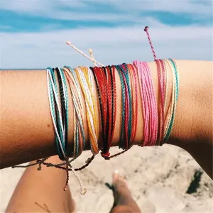 Trendy Kpop Multi Layer Colorful Weave Woven Rope Wax String Bracelets Summer Gift For Women Girls Jewelry Dropshipping