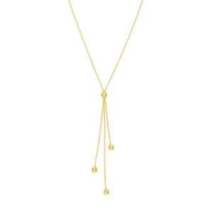 Triple Bead Dangle Lariat Necklace