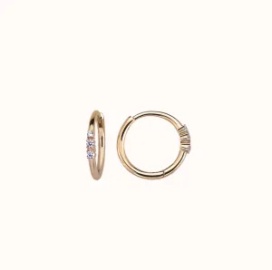 Triple Crystal Small Hoops