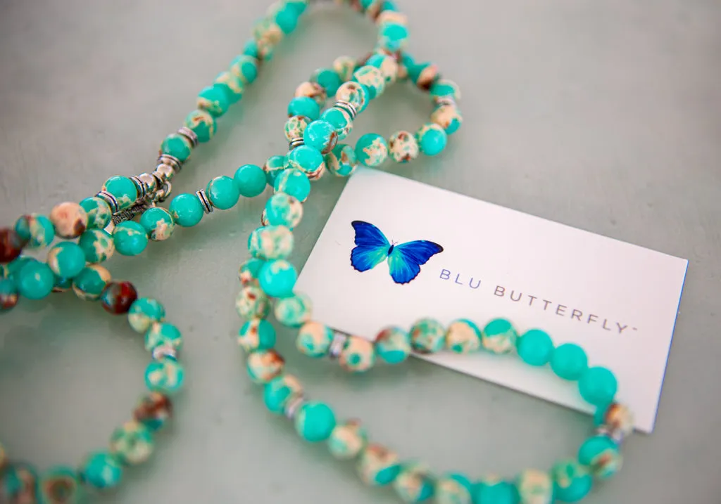 Turquoise Mala Bead Necklace