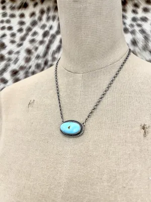 Turquoise Oval Bead Detail Necklace