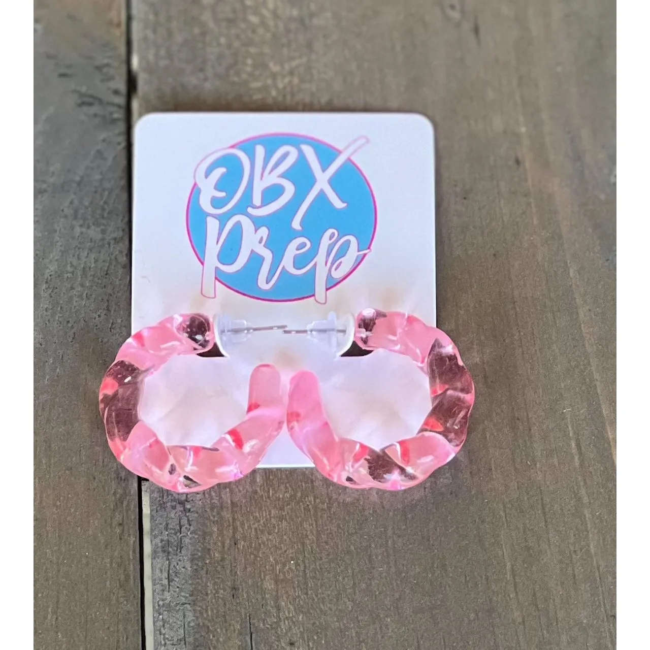 Twist Color Resin Hoop Acrylic Earrings