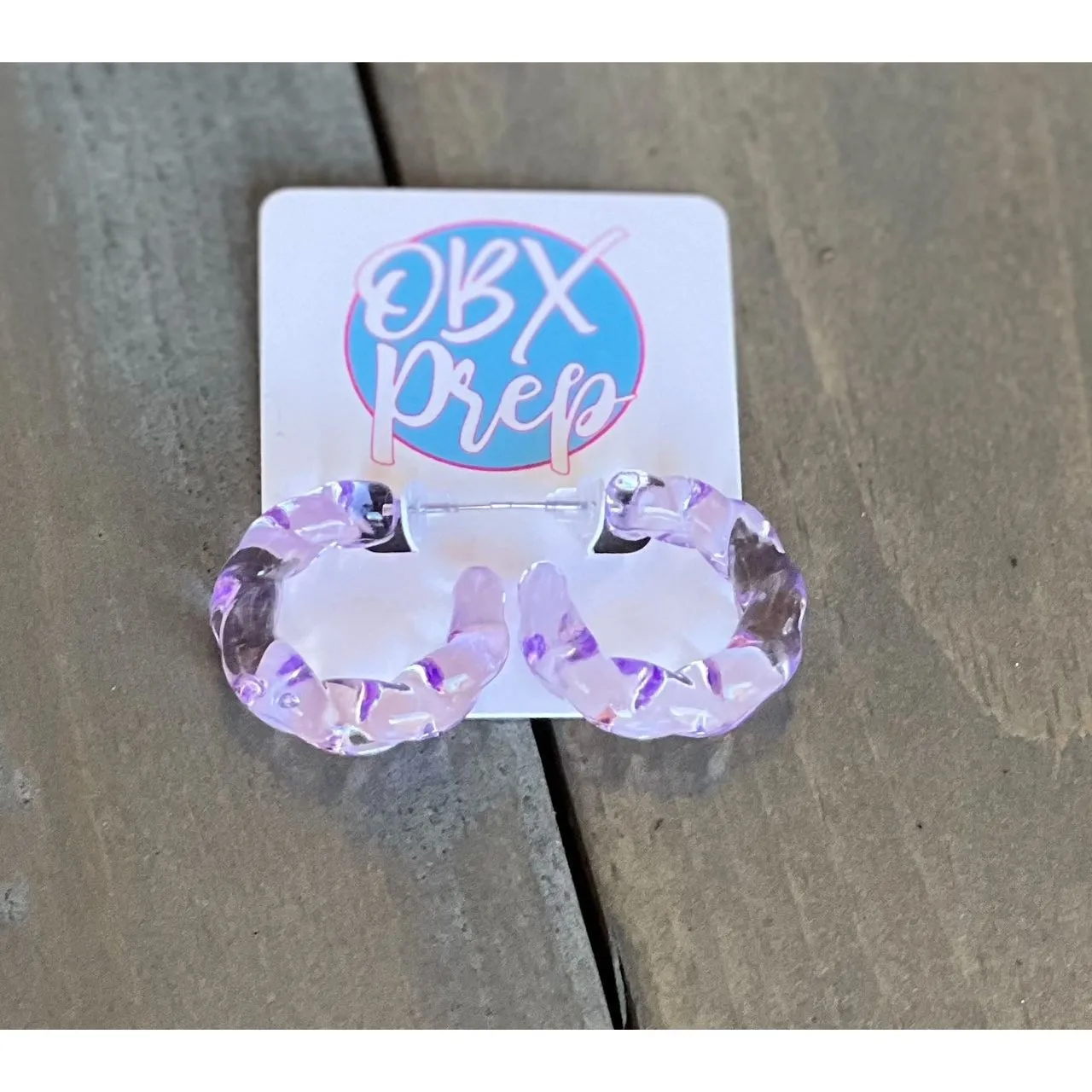 Twist Color Resin Hoop Acrylic Earrings