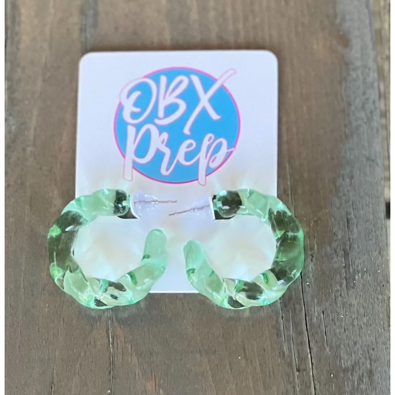 Twist Color Resin Hoop Acrylic Earrings