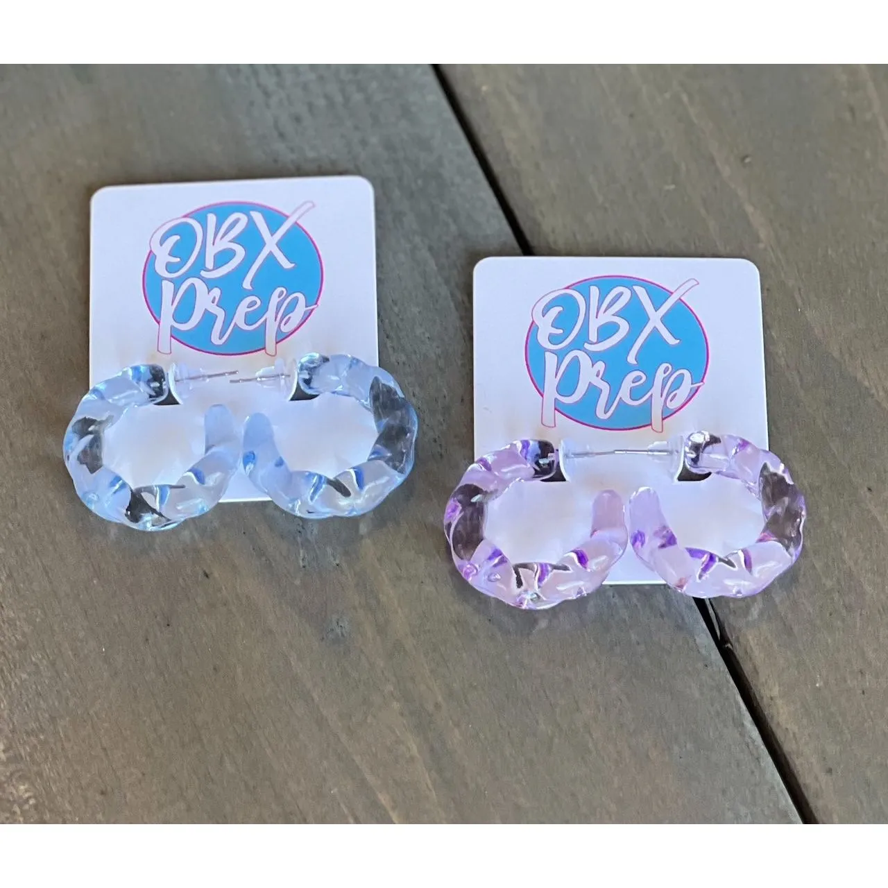 Twist Color Resin Hoop Acrylic Earrings