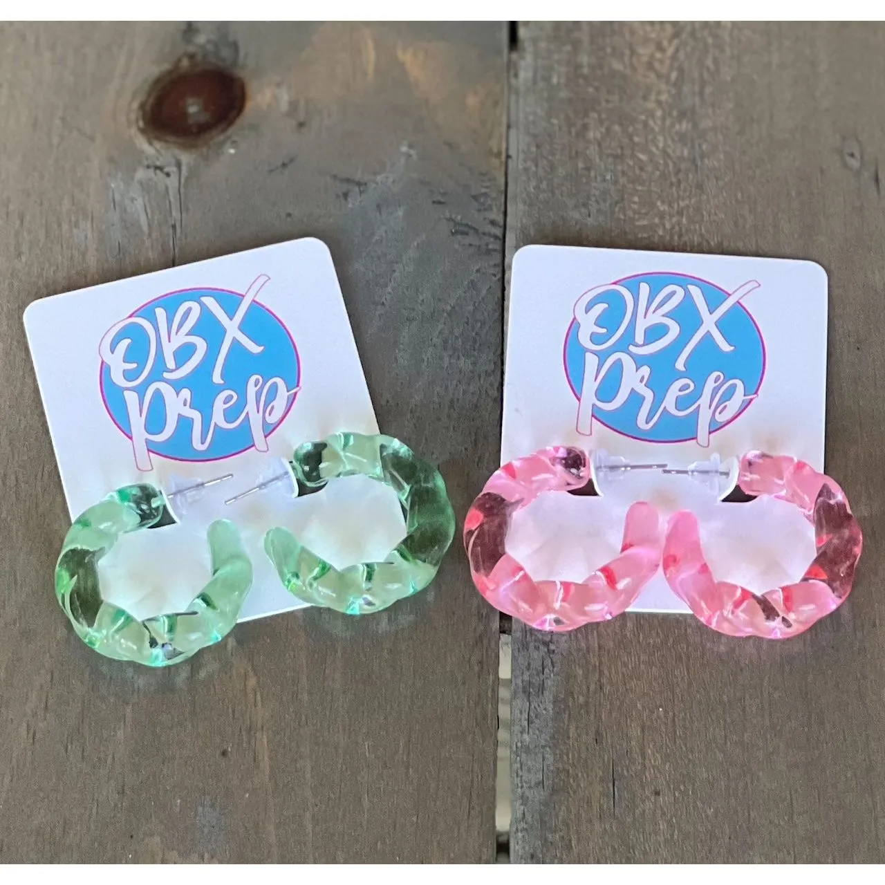 Twist Color Resin Hoop Acrylic Earrings