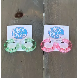 Twist Color Resin Hoop Acrylic Earrings