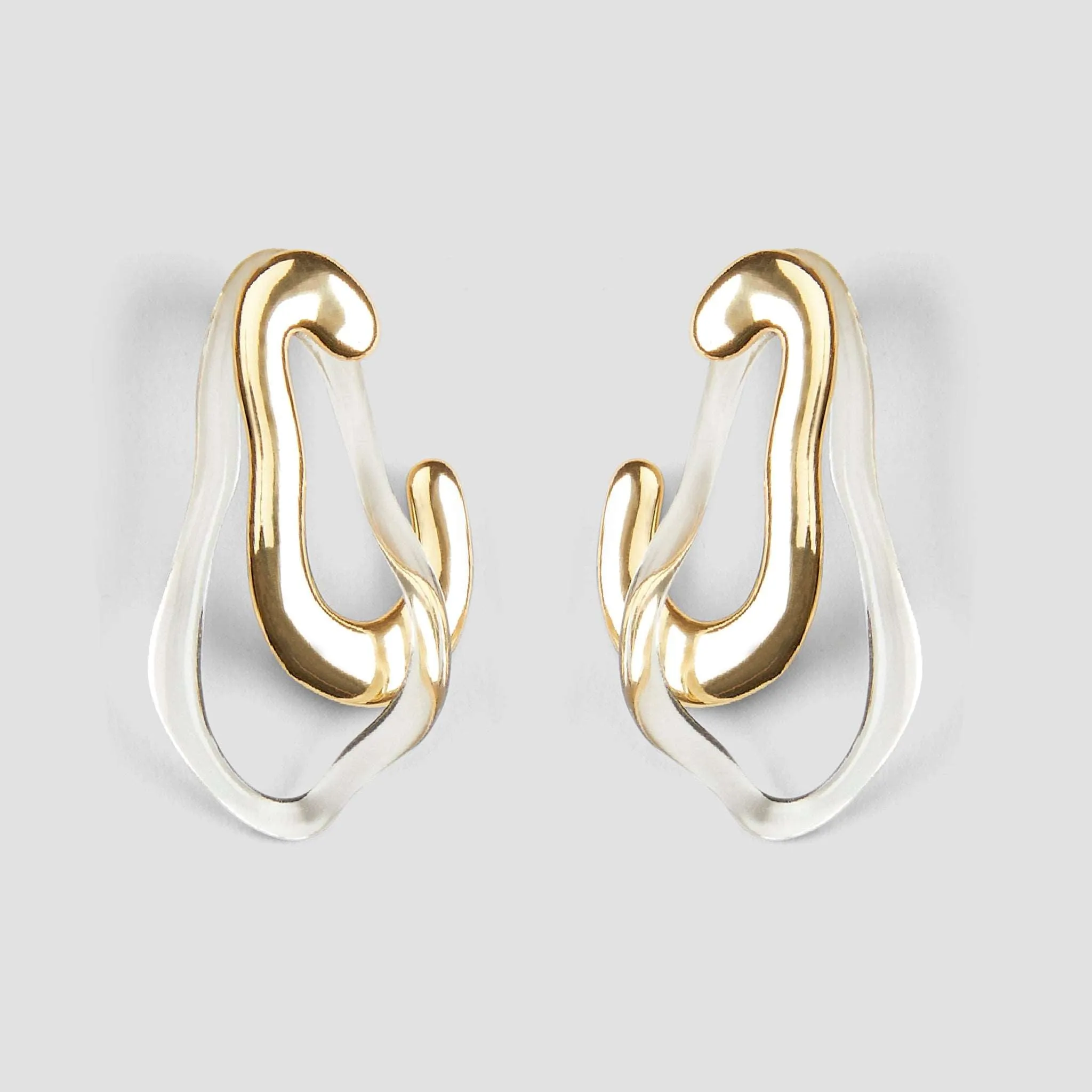 Twisted Abstract Gold Resin Earrings