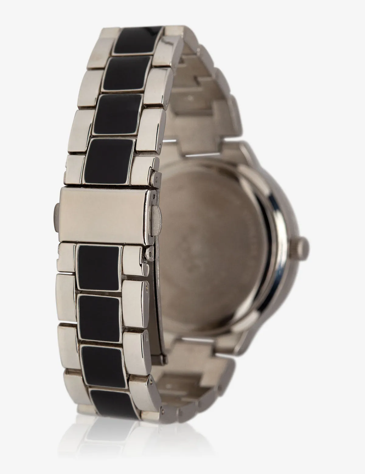 USPA WOMEN'S BLACK & SILVER TONE WATCH