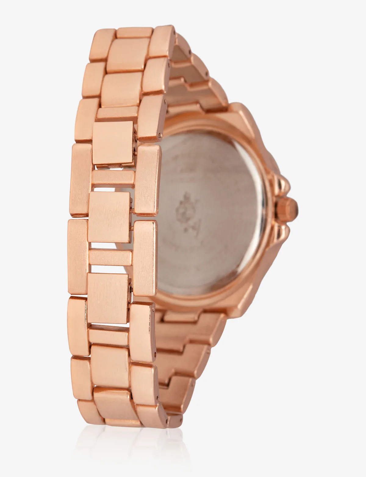USPA WOMEN'S ROSE GOLD & RHINESTONE STUDDED WATCH