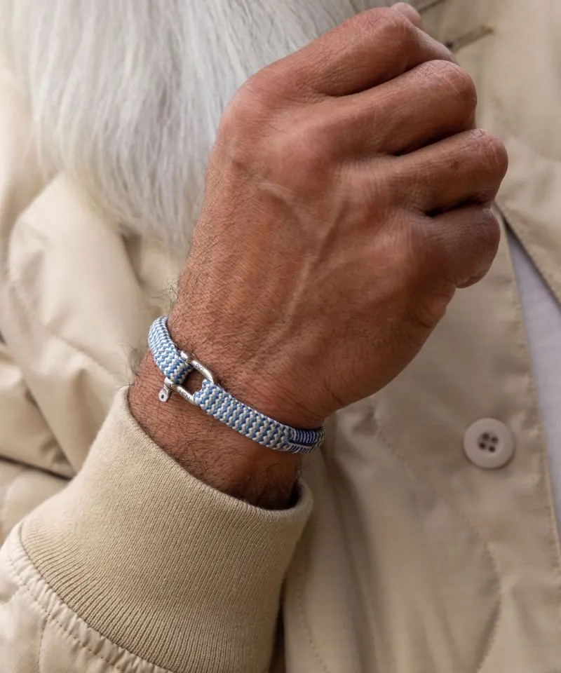 Vicious Vik Rope Bracelet in Ivory/Pigeon Blue