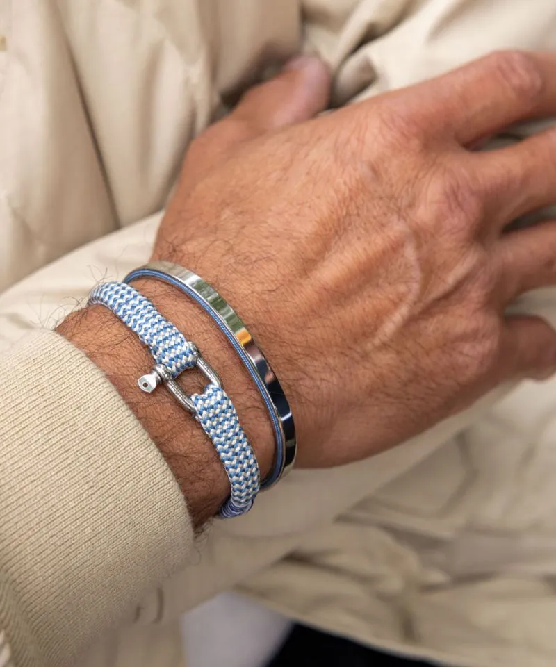 Vicious Vik Rope Bracelet in Ivory/Pigeon Blue