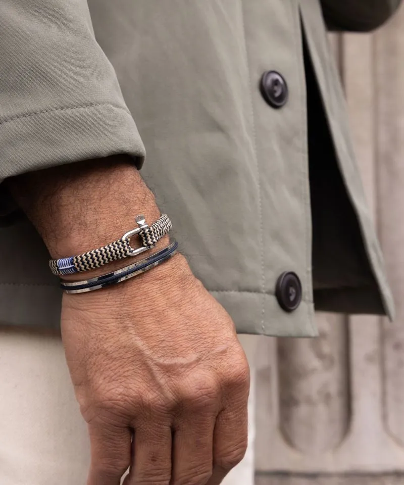 Vicious Vik Rope Bracelet in Navy/Sand