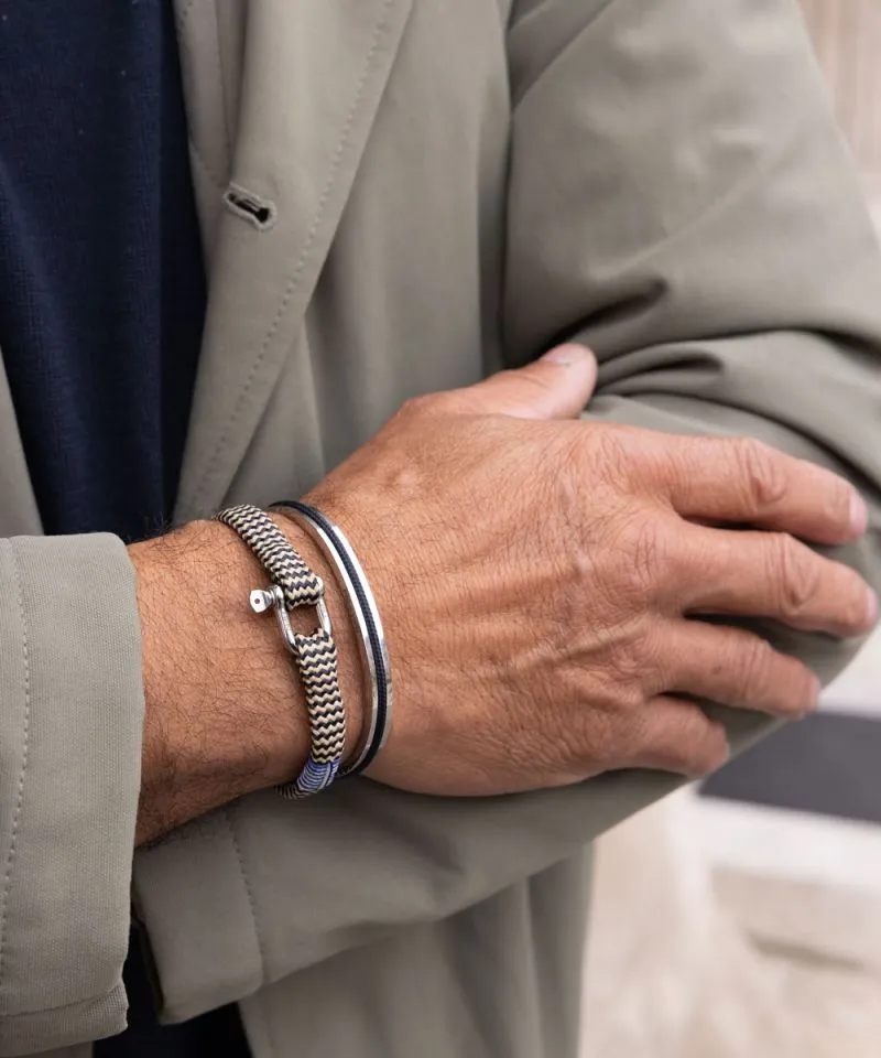 Vicious Vik Rope Bracelet in Navy/Sand