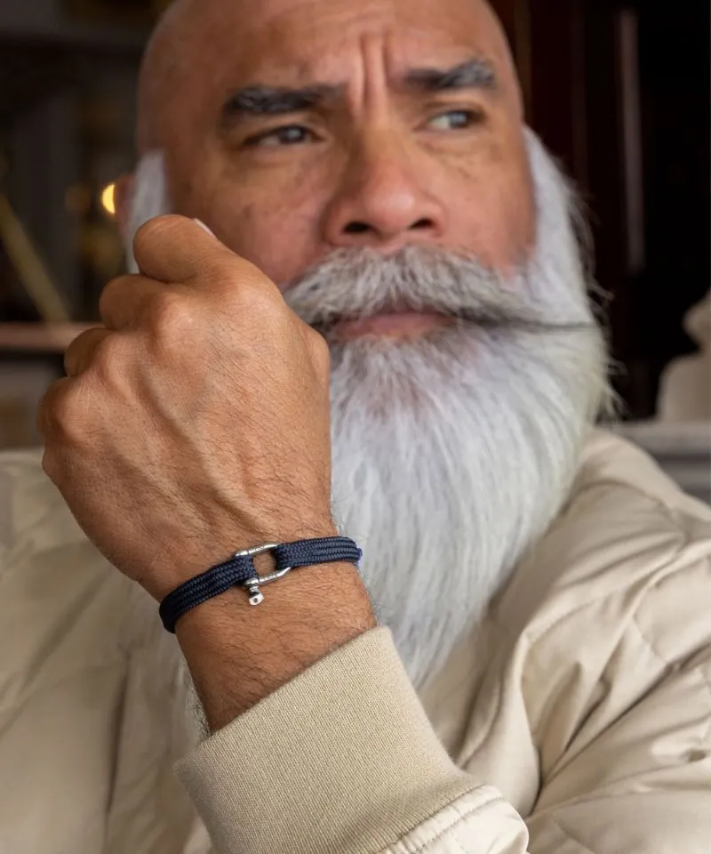 Vicious Vik Rope Bracelet in Navy/Silver