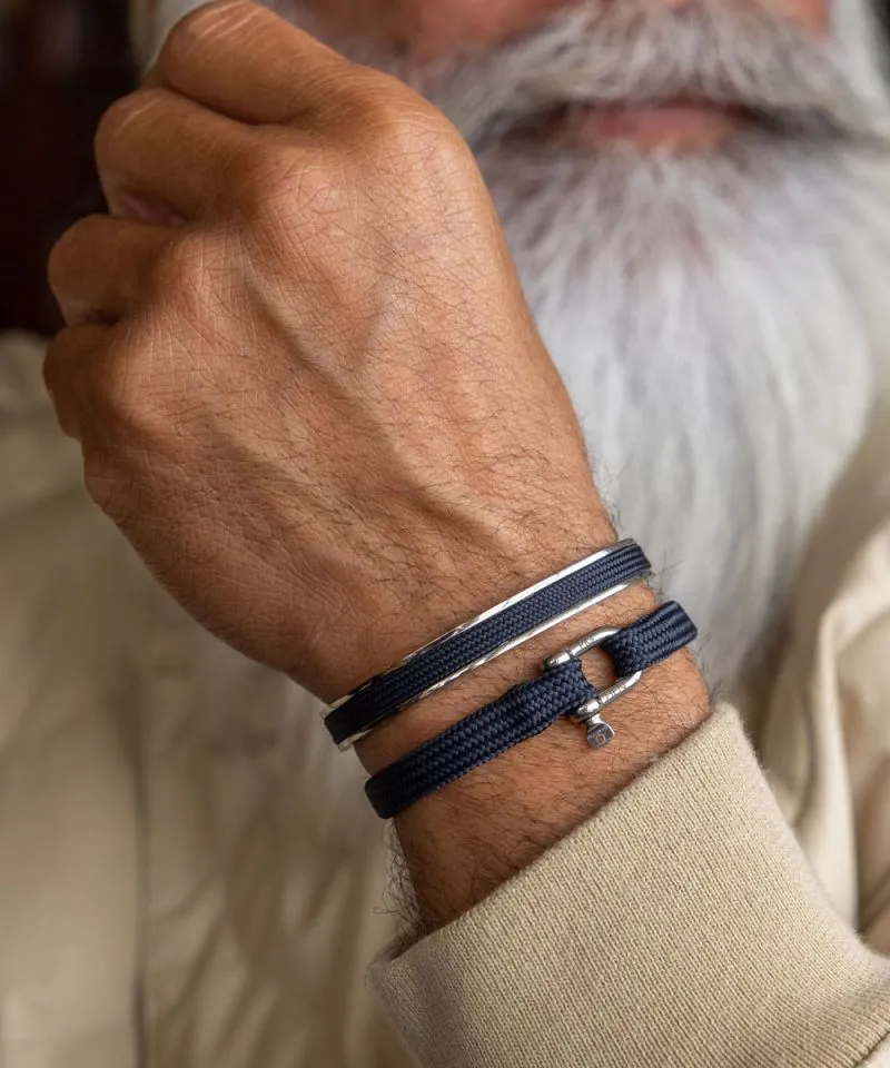 Vicious Vik Rope Bracelet in Navy/Silver