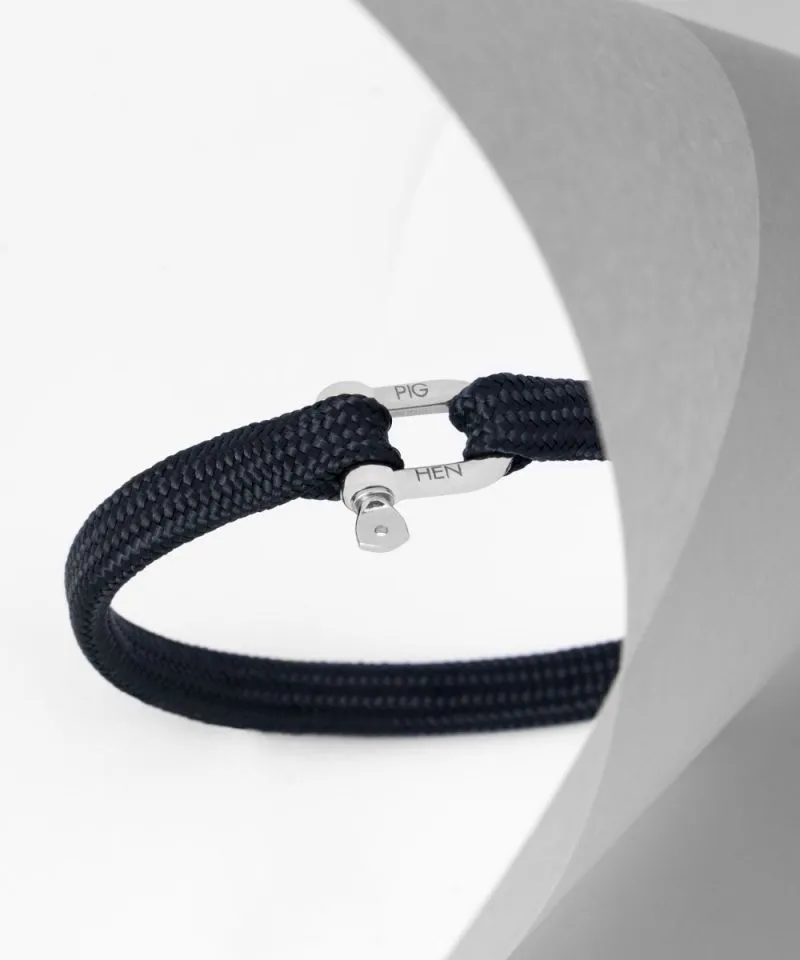 Vicious Vik Rope Bracelet in Navy/Silver