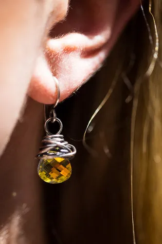 Vintage Aurora Borealis Crystal & Sterling Silver Earrings