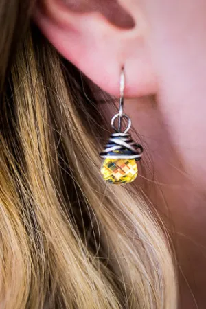 Vintage Aurora Borealis Crystal & Sterling Silver Earrings