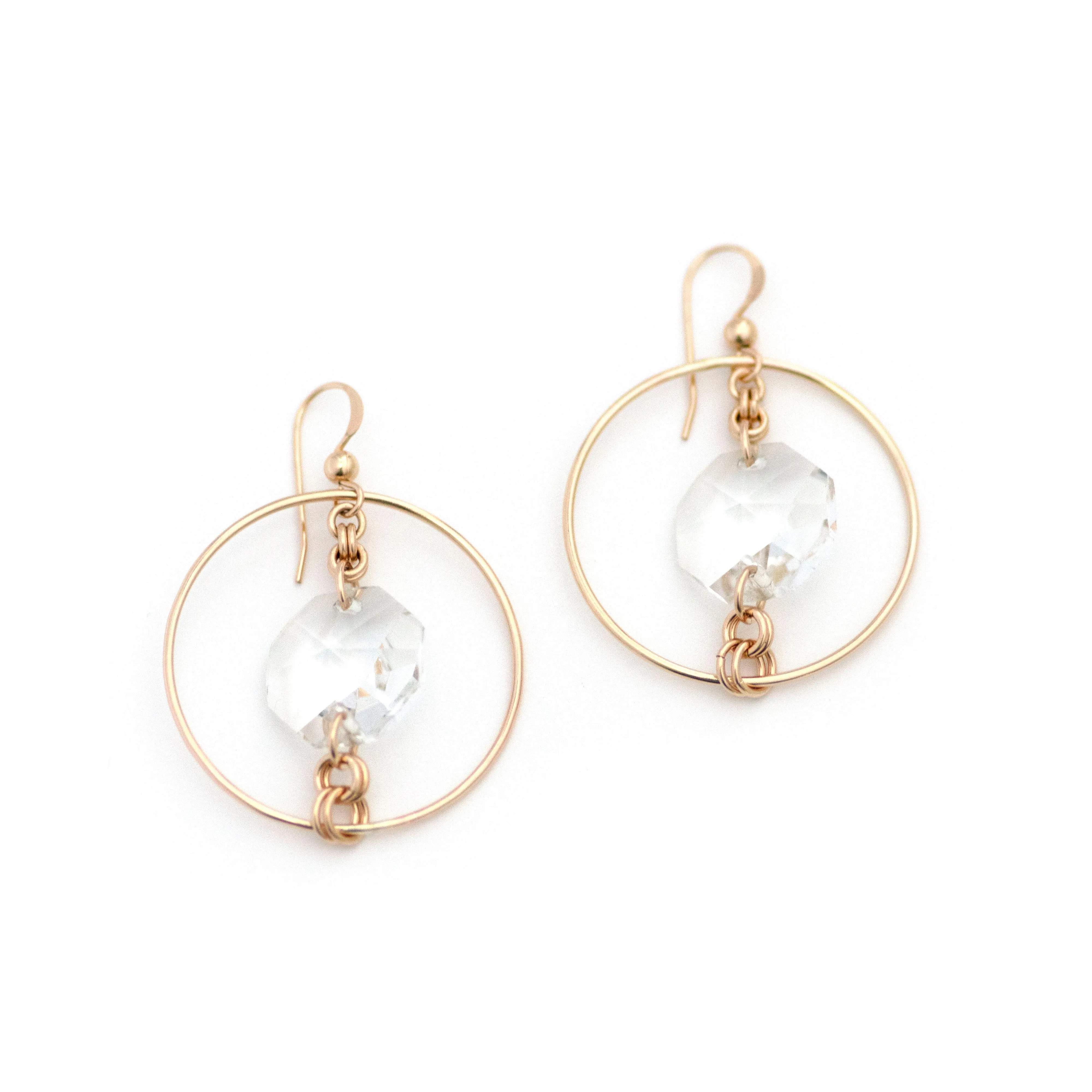 Vintage Chandelier Crystal Circle Earrings