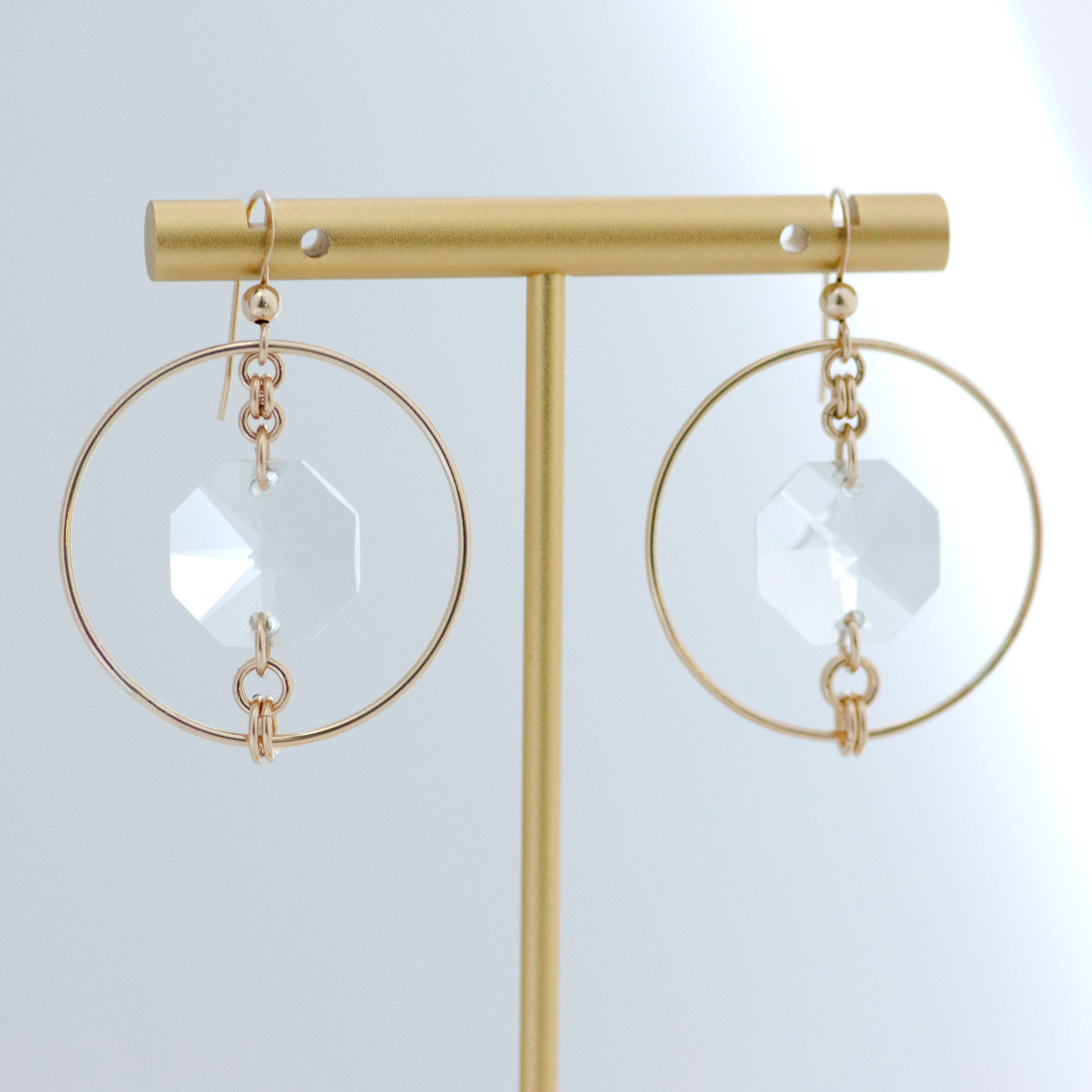 Vintage Chandelier Crystal Circle Earrings