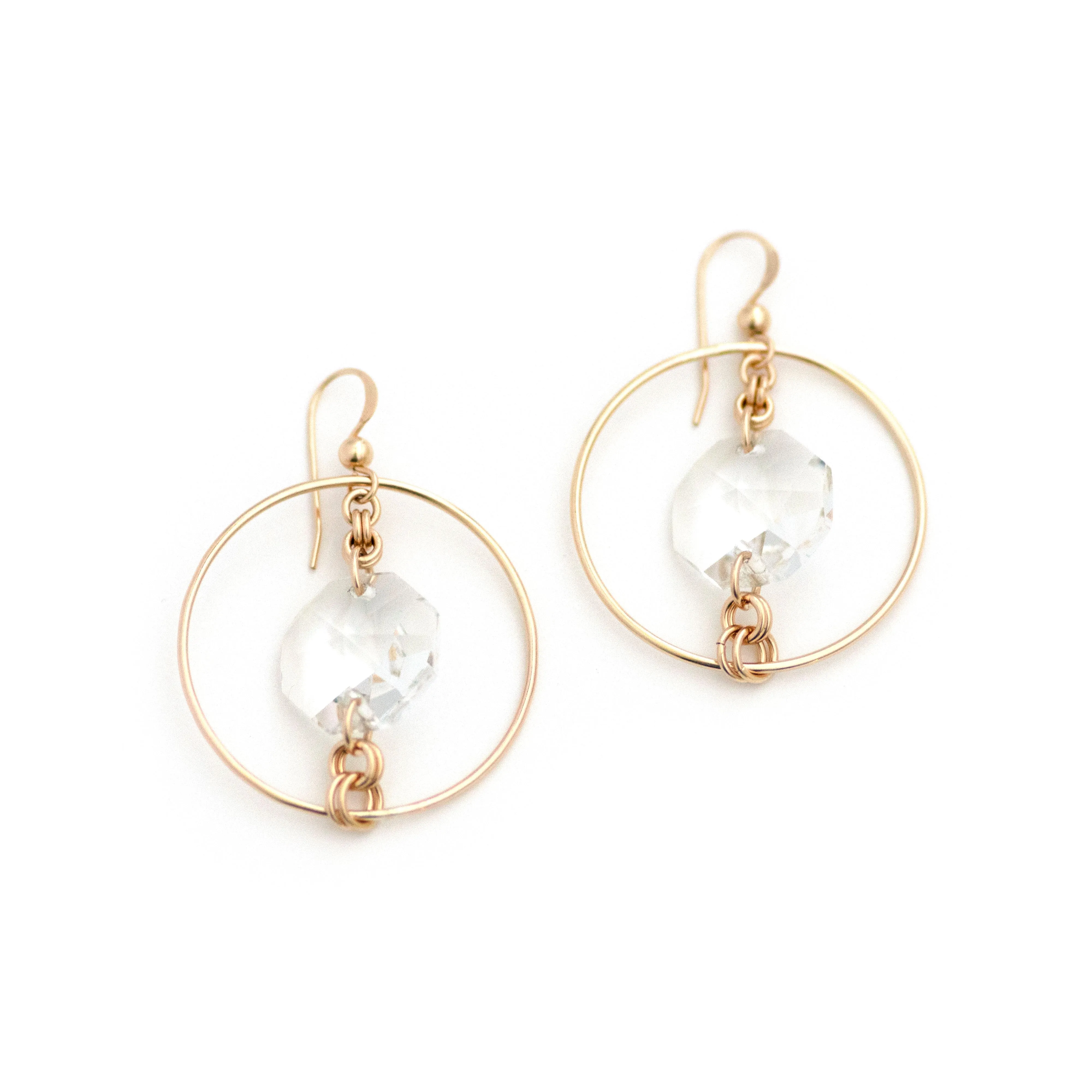 Vintage Chandelier Crystal Circle Earrings