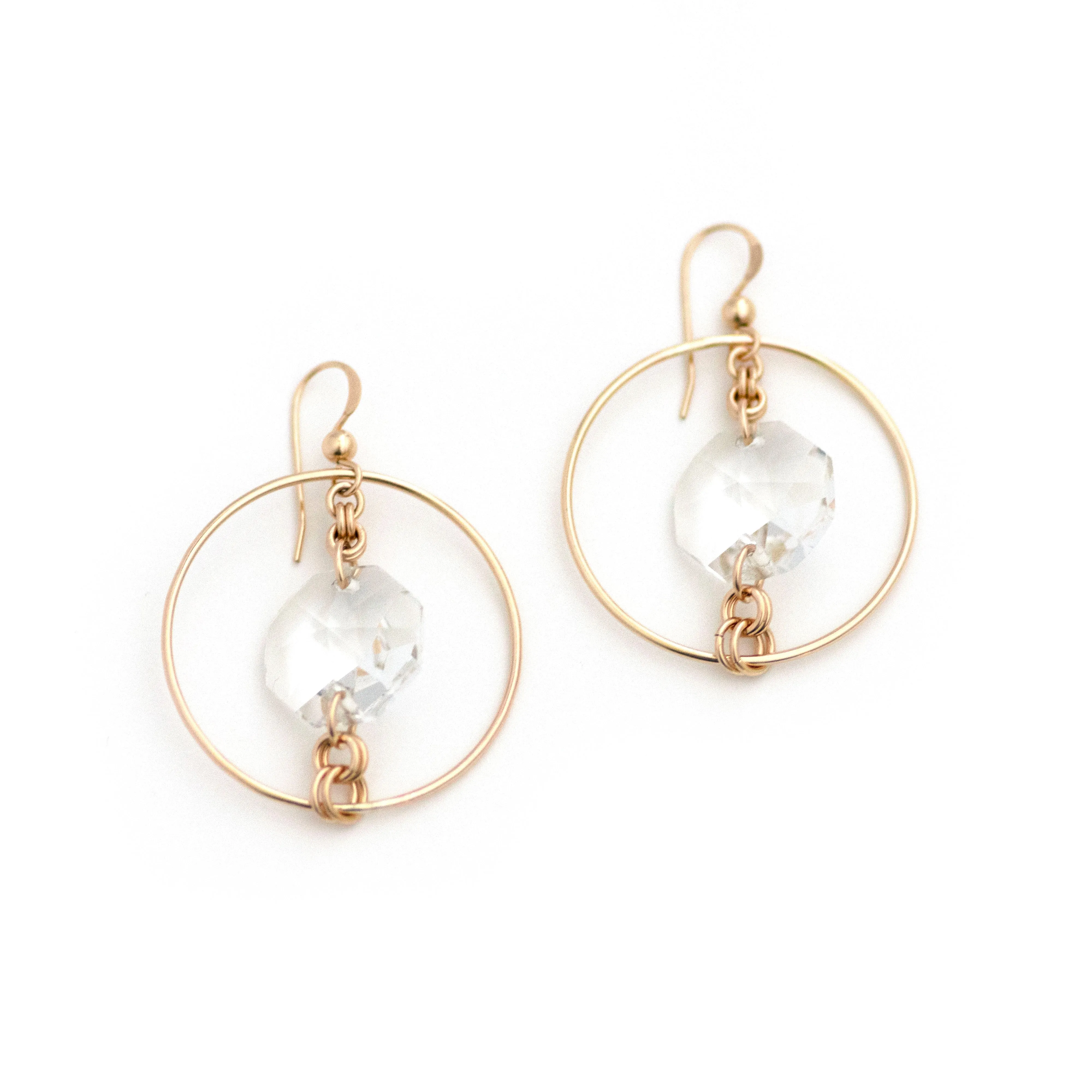 Vintage Chandelier Crystal Circle Earrings