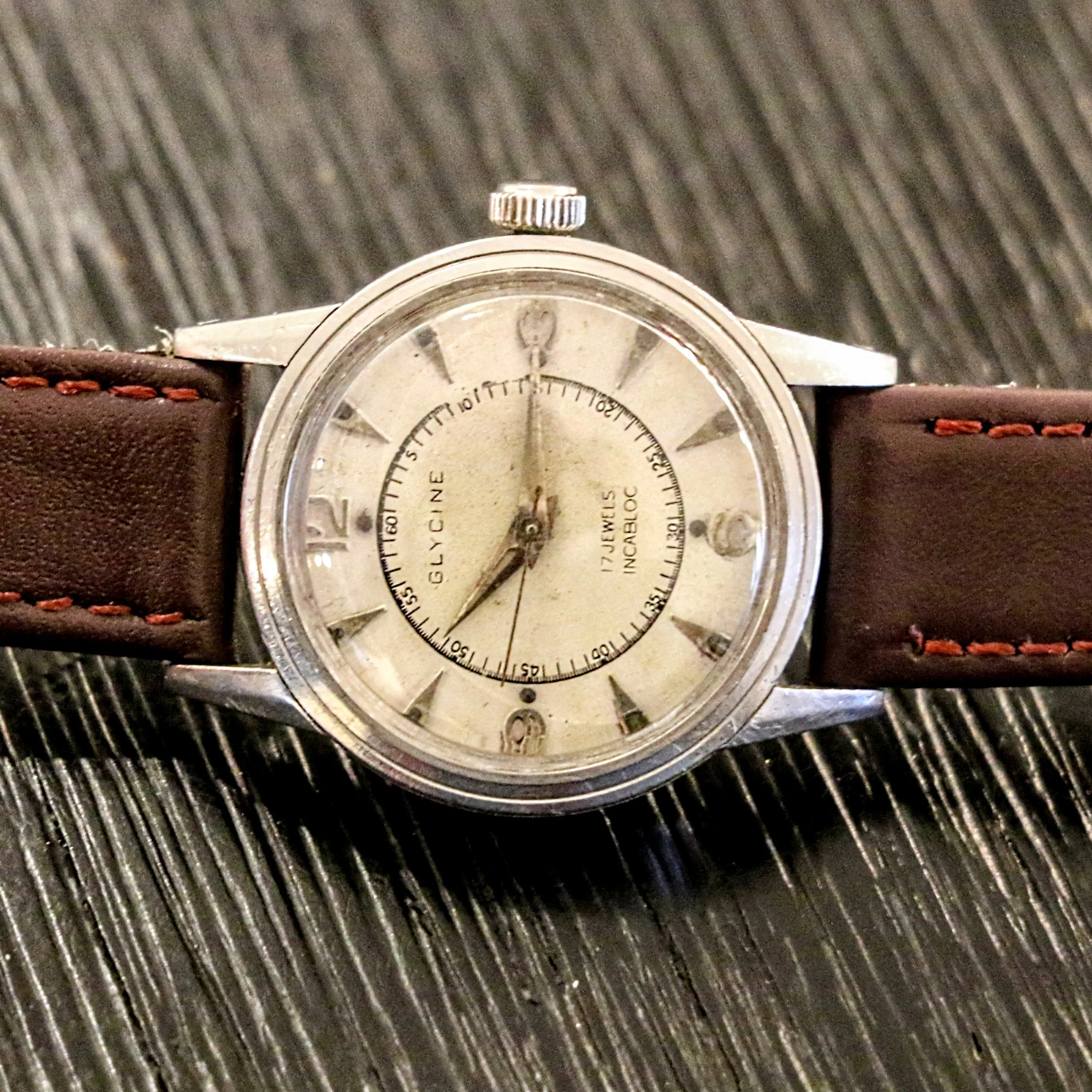 Vintage GLYCINE Doctors Watch Style 17 Jewels FELSA 465 Swiss Made Wristwatch