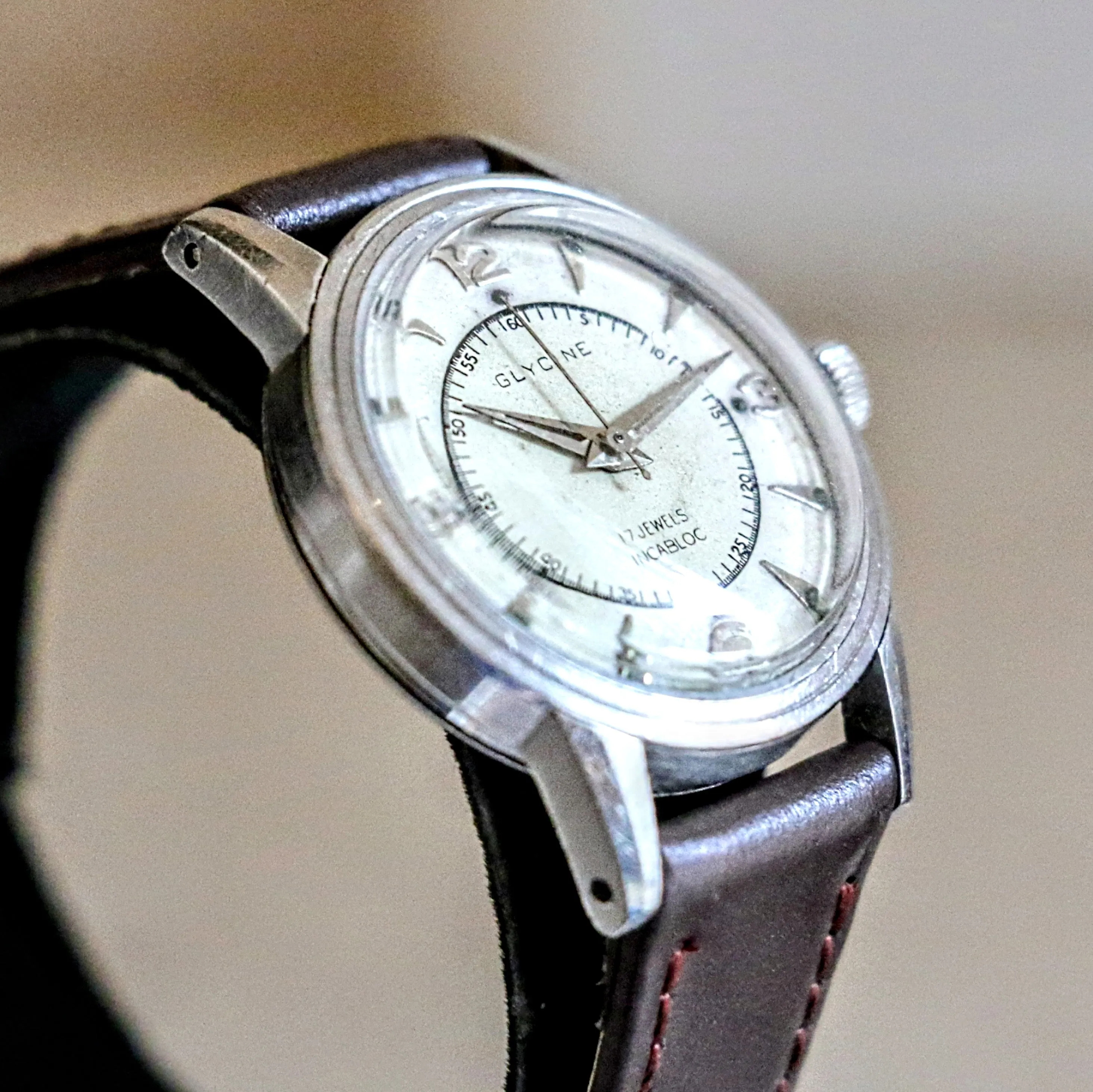 Vintage GLYCINE Doctors Watch Style 17 Jewels FELSA 465 Swiss Made Wristwatch