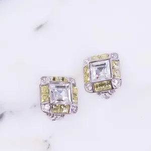Vintage Joan Rivers Yellow Diamond and Diamante Statement Earrings