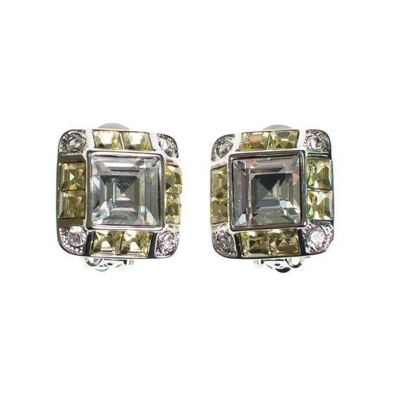 Vintage Joan Rivers Yellow Diamond and Diamante Statement Earrings