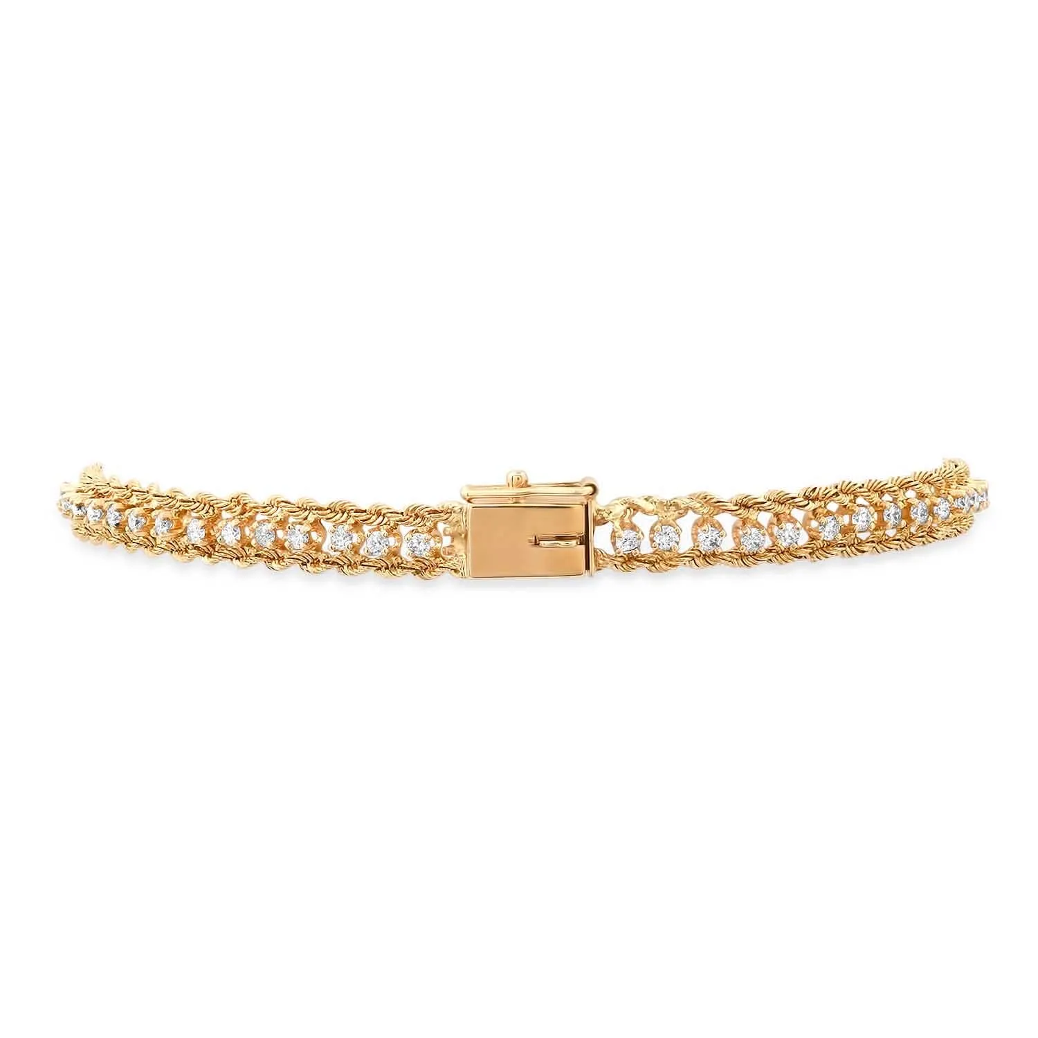 Vintage re-worked diamond rope chain bracelet