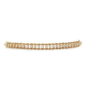 Vintage re-worked diamond rope chain bracelet