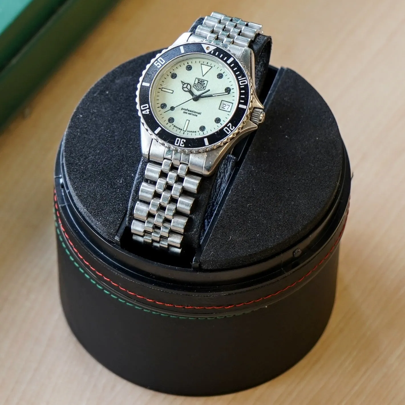 Vintage TAG HEUER 1000 Night Diver Watch 980.113D Date Indicator Wristwatch Original Bracelet ALL S.S. - In Box!