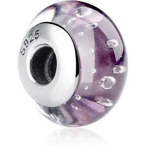 Violet Purple Plum Bubbles Murano Glass Bead Charm