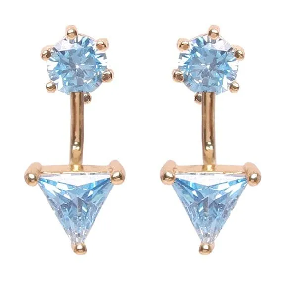 Vita Crystal Stud Earrings with Triangle Drop
