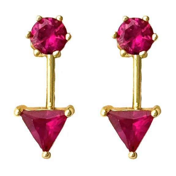 Vita Crystal Stud Earrings with Triangle Drop