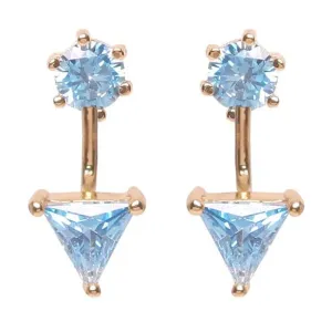 Vita Crystal Stud Earrings with Triangle Drop
