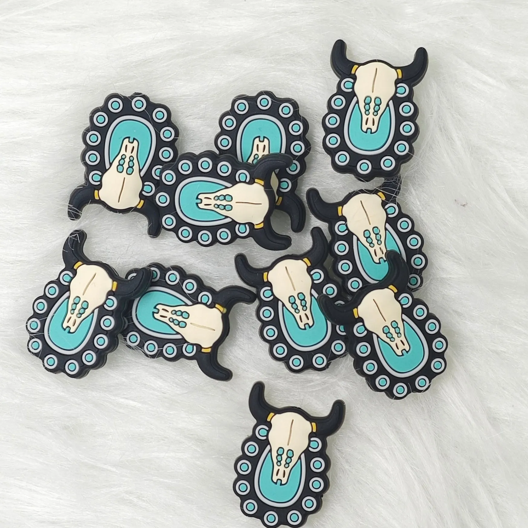 Western style Cow Skull Silicone Focal Beads Wholesale, Animal focal beads