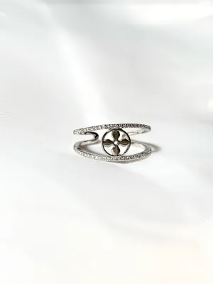 White Gold Clover Ring
