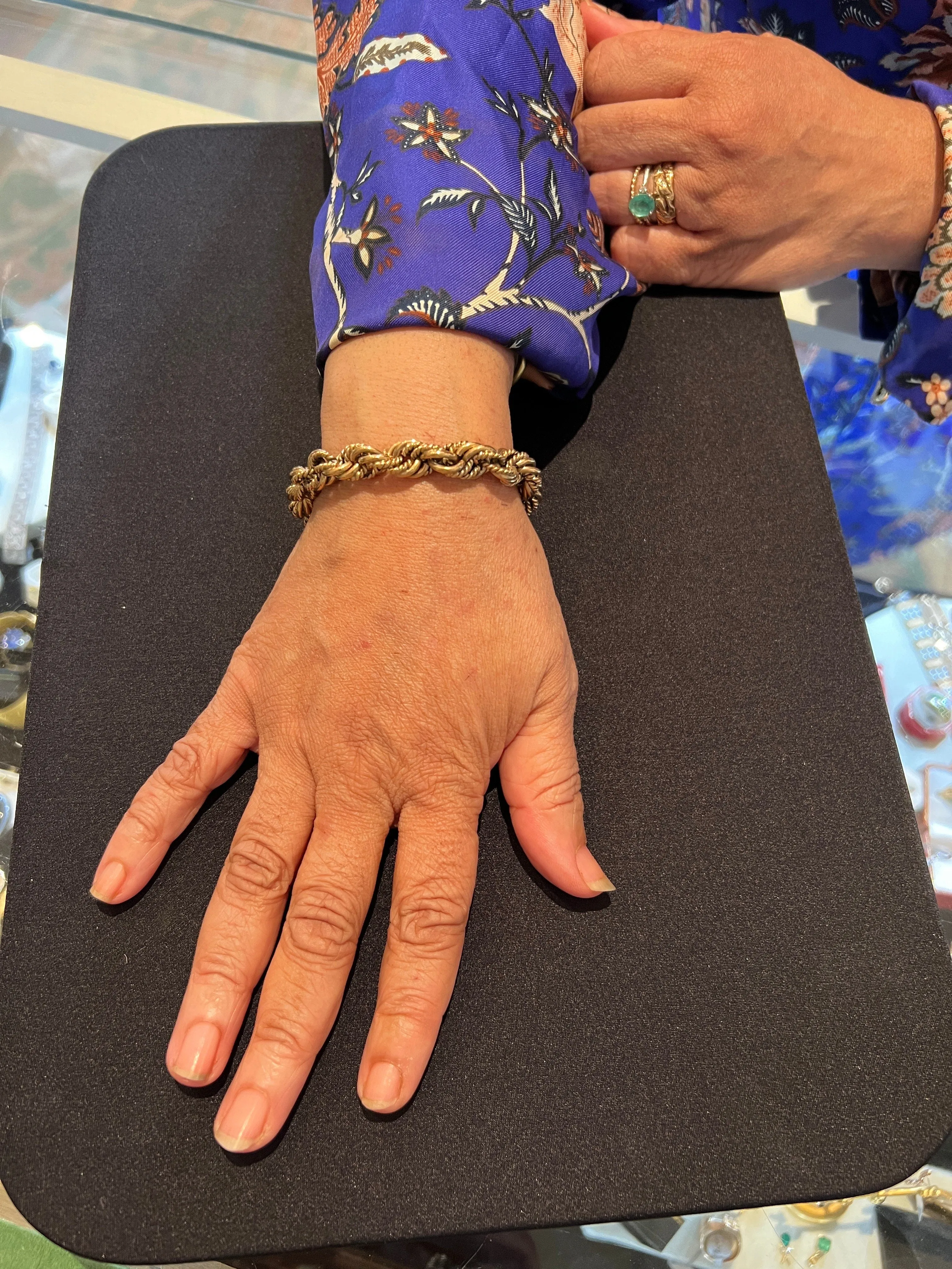 Wide 10K Yellow Gold Rope Bracelet