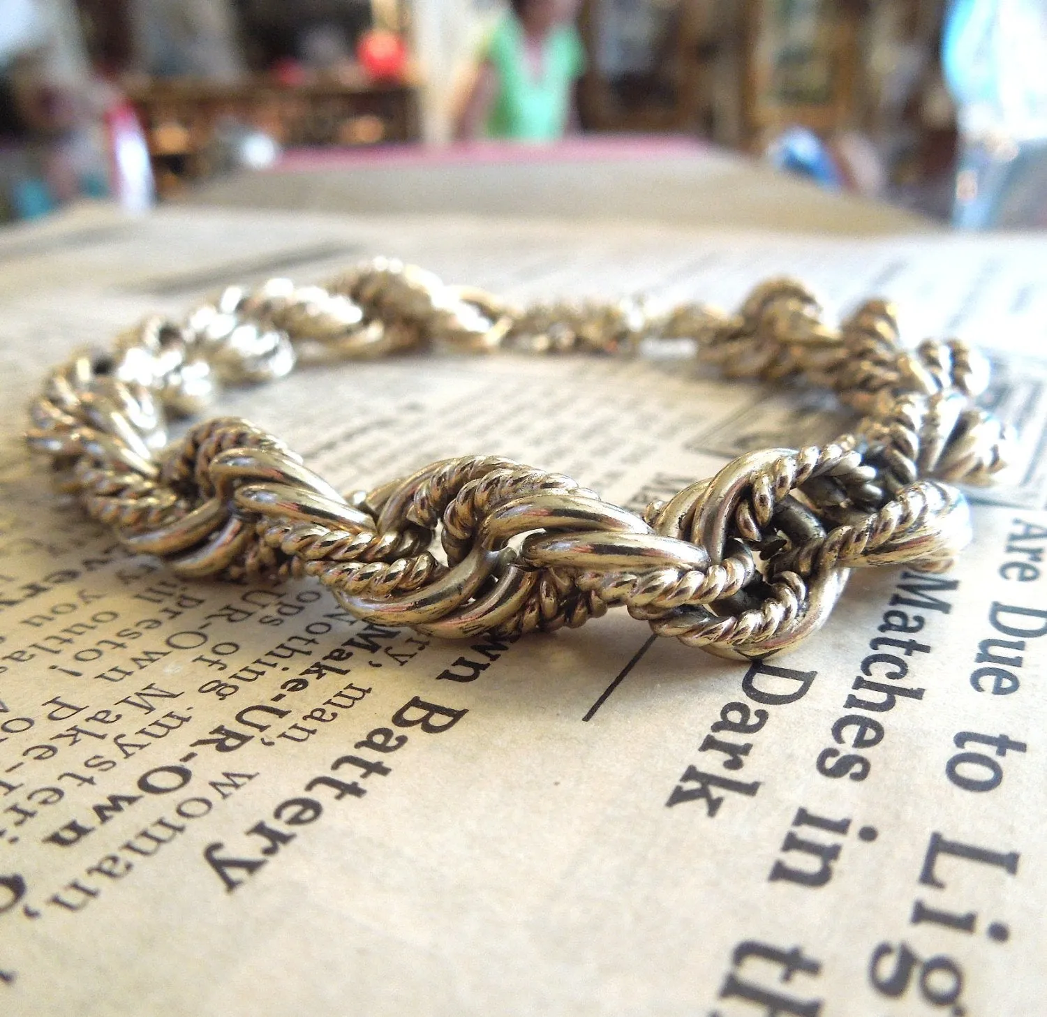 Wide 10K Yellow Gold Rope Bracelet