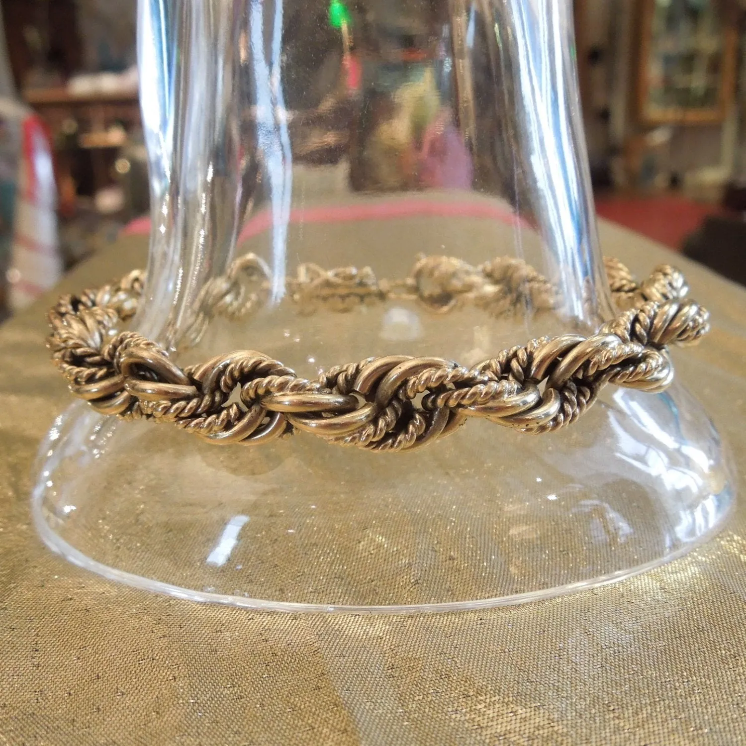 Wide 10K Yellow Gold Rope Bracelet