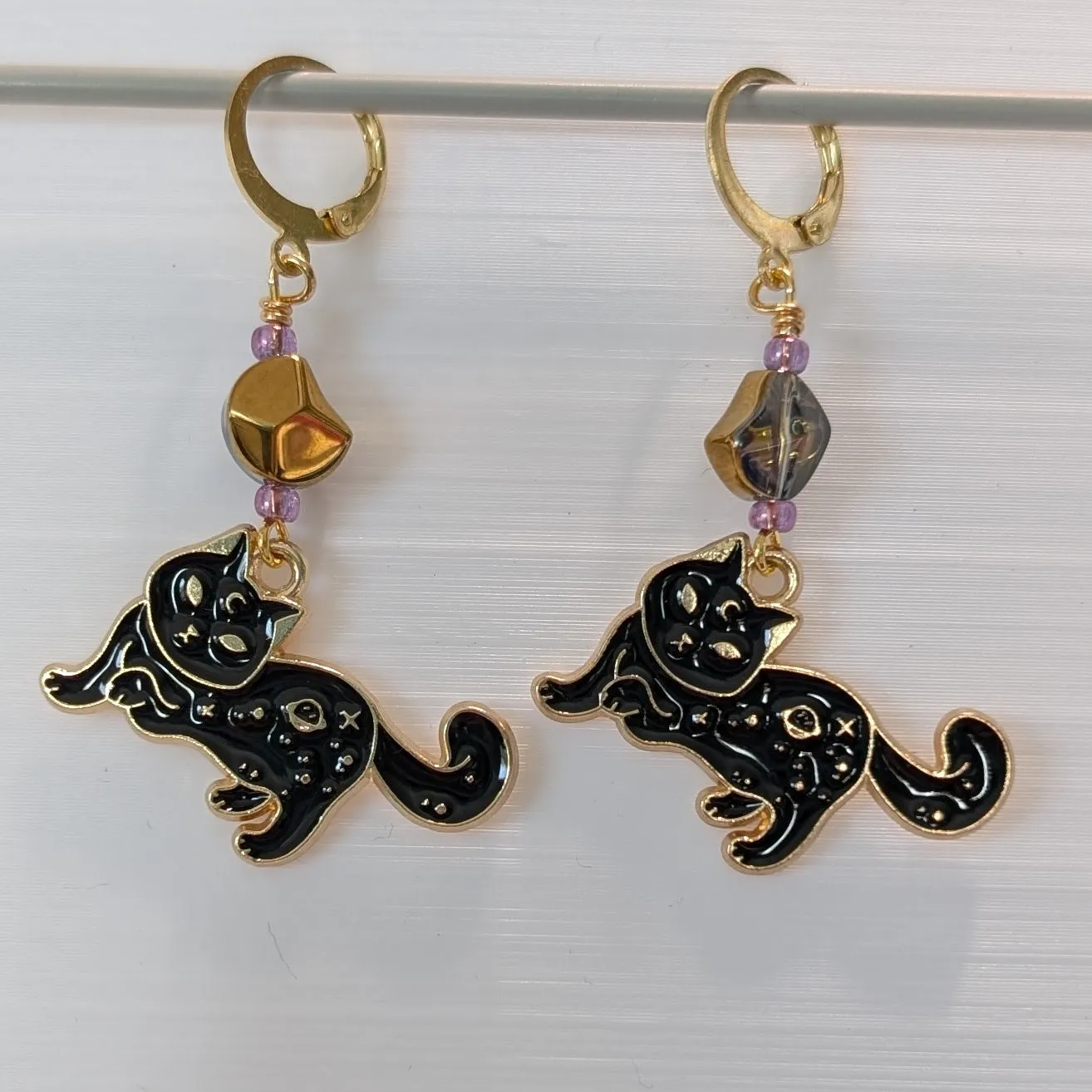 Witch's Familiar Stitch Markers & Earrings