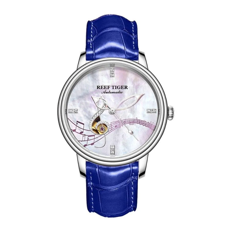 Women's Casual Automatic Watches with Leather Strap