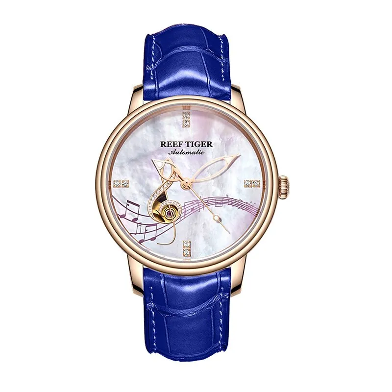 Women's Casual Automatic Watches with Leather Strap